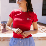 The Ribbed Howdy Tee [Red]